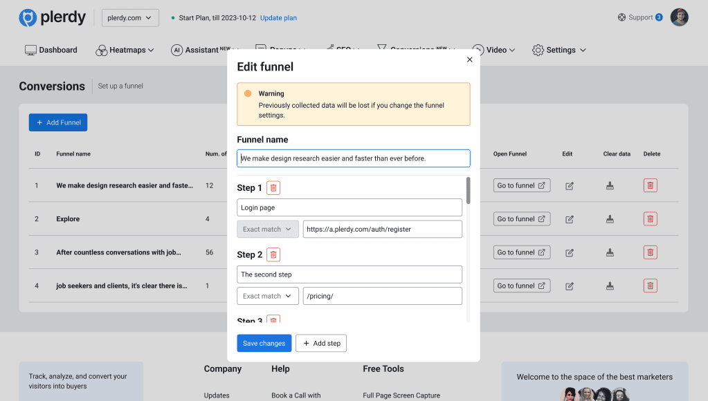 Advanced Funnel Step Settings